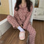 Heart Print Long Sleeve Pajama Set