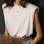 Bold Elegance Padded Shoulder Chic T-Shirt