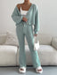 V-neck Women's Cardigan Two Piece Set