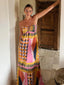 Bohemian Geometry Print Women's Halter Maxi Dress