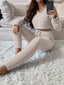 Women’s Luxury V-neck Short Knitted Set