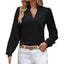 Chiffon Women's Long Sleeve V-Neck Blouse