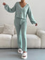 V-neck Women's Cardigan Two Piece Set