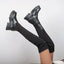 Thigh High Elegance Women's Thick Sole Knit Boots