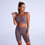 Women's Seamless Ribbed Shorts 2 Pieces Yoga Set