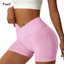 V Cross Waist Yoga Shorts for Women