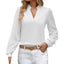 Chiffon Women's Long Sleeve V-Neck Blouse