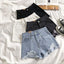 Rugged Rinse High Waist Denim Shorts