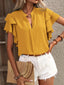 Ruffled Up V-Neck Women's Blouse