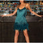 Women's Feather Sequins Mini Dress