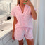 Snooze in Serenity Striped Pajama Shorts Set