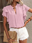 Ruffled Up V-Neck Women's Blouse