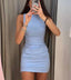 Ocean Breeze Sleeveless Round Neck Women's Mini Dress