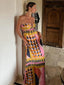 Bohemian Geometry Print Women's Halter Maxi Dress