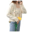 Two-piece Flower Embroidered Knitted Cardigan For Women