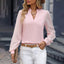 Chiffon Women's Long Sleeve V-Neck Blouse