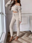 Women’s Luxury V-neck Short Knitted Set